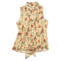 Floral Blouse Casual Wear Woman Custom Chiffon Duster Top Recycle T Shirt